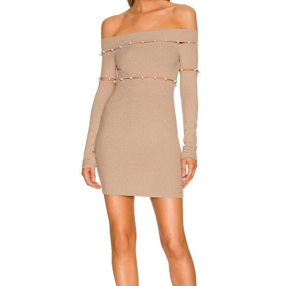 H:Ours Delhia Mini Dress In Camel - Picture 1 of 13